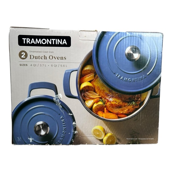 Tramontina Enameled Cast Iron Dutch Ovens (4 Qt Qt) Blue